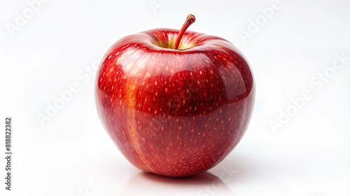 Red apple on white background, ultra realistic photo