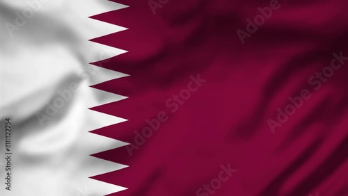 Qatar, Flag waving in the wind, National Flag background video, High Speed Full HD 4K