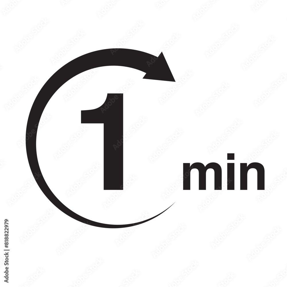 1 minute arrow timer icon vector illustration eps 1 minute arrow timer icon vector illustration eps