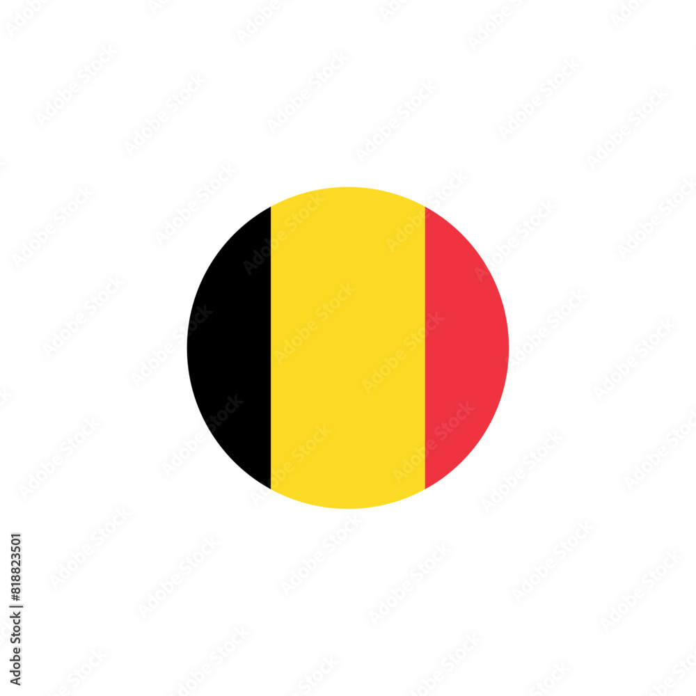 Fototapeta premium Round Belgium country flag design element