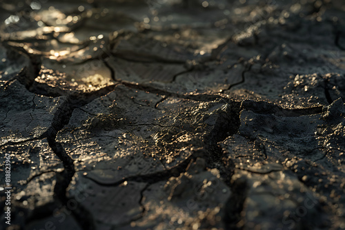 A parched, cracked earth surface illustrating the severe problem of soil drought and environmental impact.