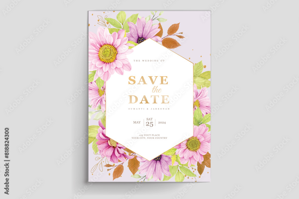 Elegant floral wedding and invitation card design Elegant floral wedding and invitation card design