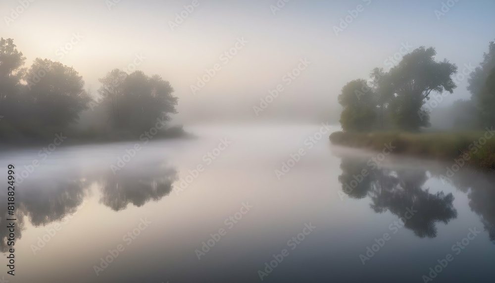 A misty morning on the river with fog hovering ju upscaled_8