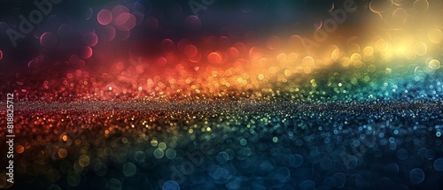 Vibrant glittering rainbow particles on a dark backdrop symbolize LGBT pride in a digital wallpaper setting
