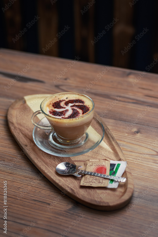 Obraz premium coffee with cocoa powder on top with a frilly look