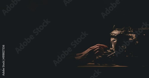 Typing on retro typewriter