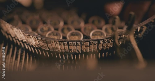 Typing on retro typewriter