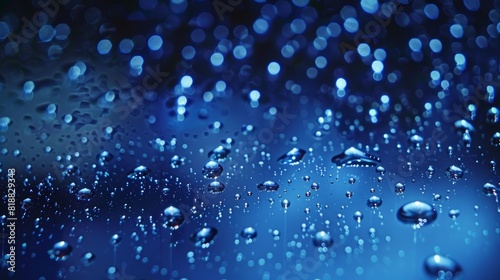 Raindrops cling to a windowpane against a backdrop of a city s glowing lights. A night cityscape with bokeh in the background.