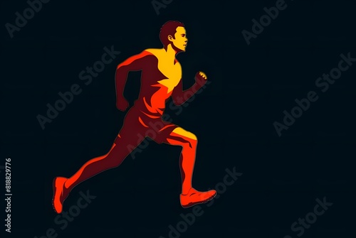 athlete runner man silhouette on dark background