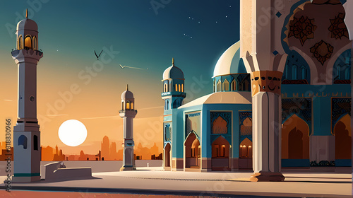 Islam - Mosque Illustration Background photo