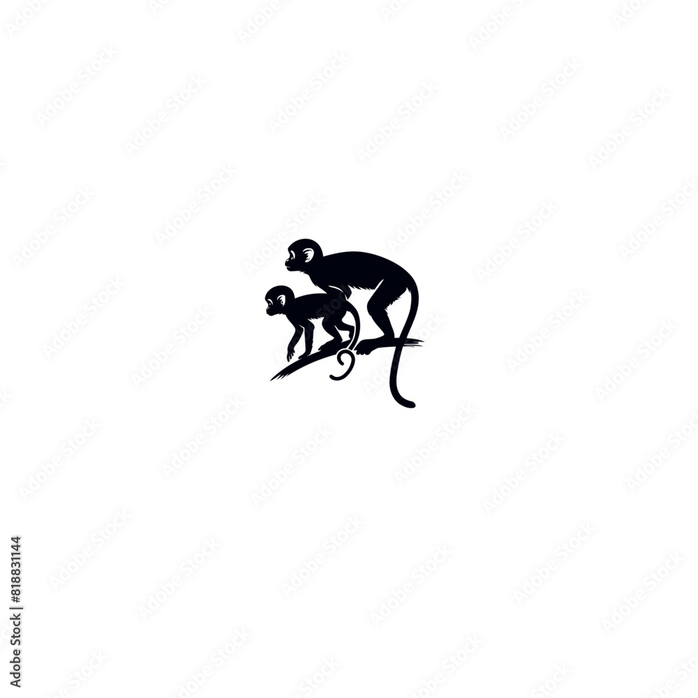 Playful Primate: Monkey Vector Illustration for Jungle Designs and Whimsical Art Playful Primate: Monkey Vector Illustration for Jungle Designs and Whimsical Art