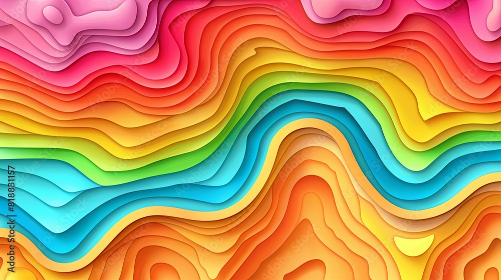 Vibrant abstract rainbow waves background texture