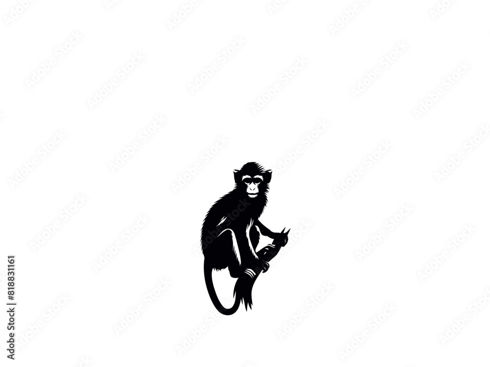 Playful Primate: Monkey Vector Illustration for Jungle Designs and Whimsical Art