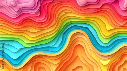 Vibrant abstract rainbow waves background texture