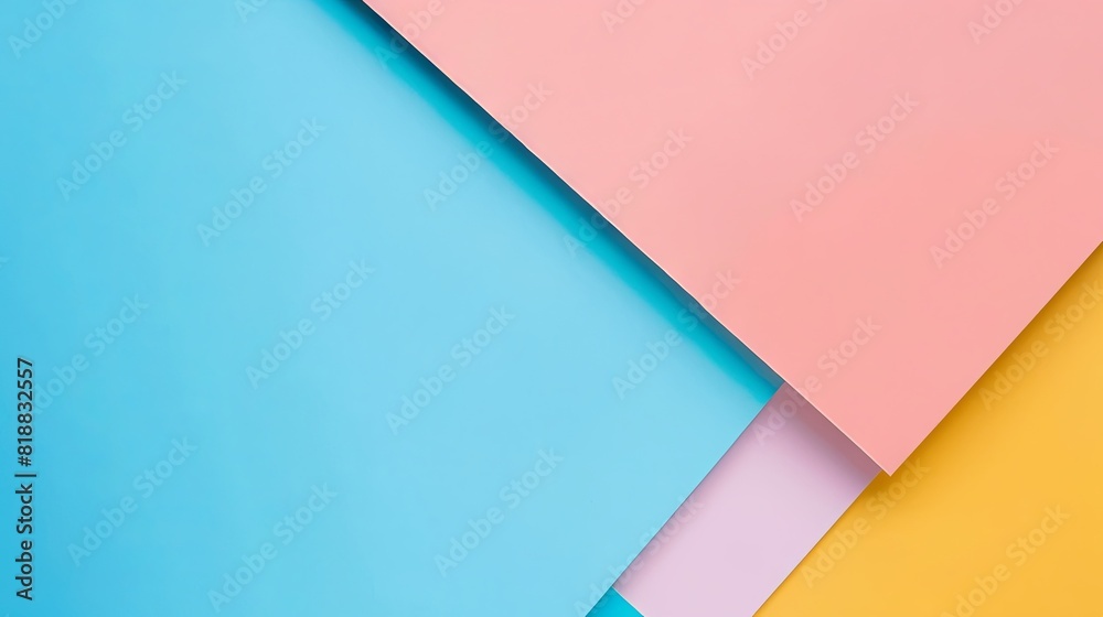 Colorful pastel paper sheets in a creative layout Colorful pastel paper sheets in a creative layout