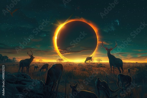 Animals viewing a Solar eclipse