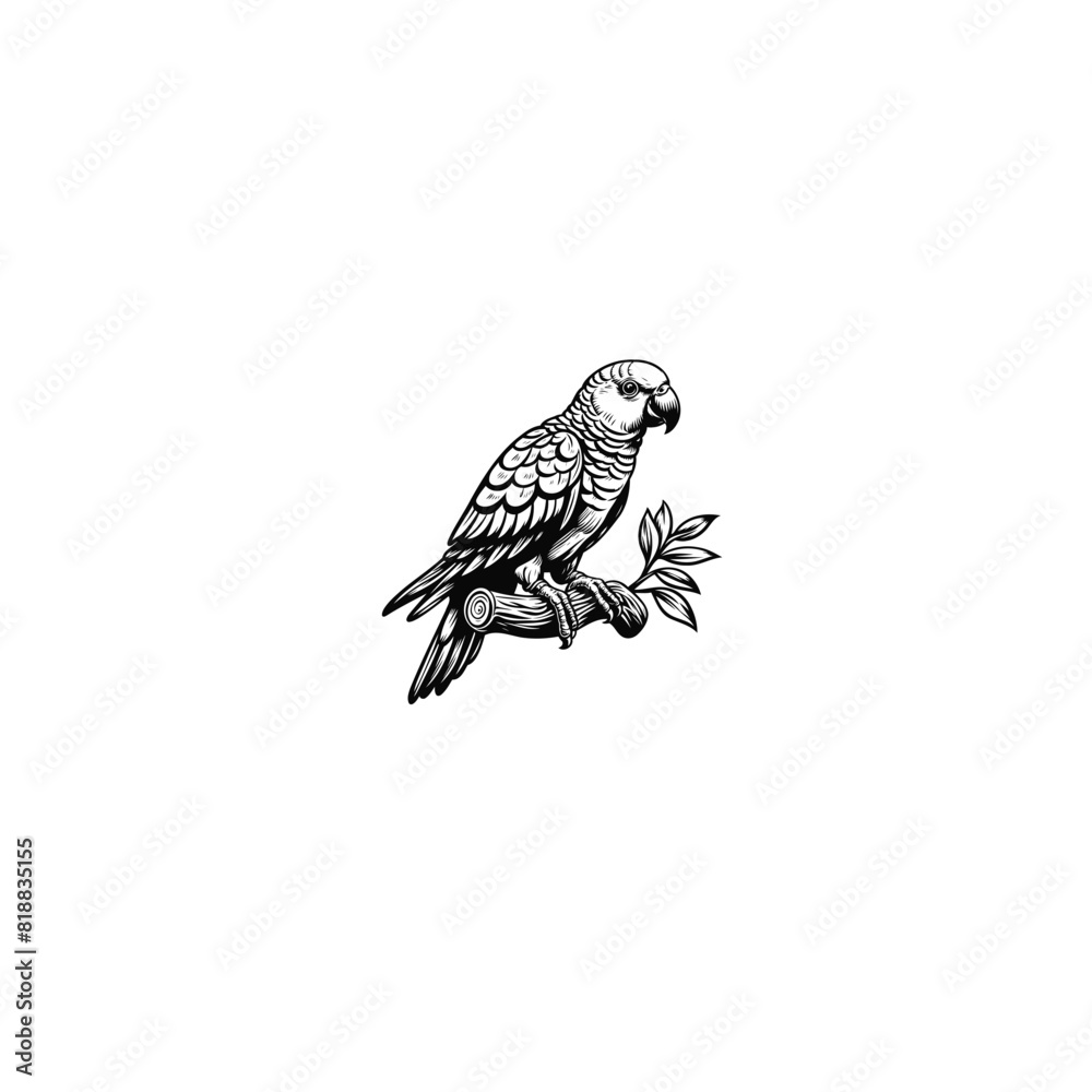 Obraz premium Tropical Beauty: Parrot Vector Illustration for Vibrant Designs and Exotic Art