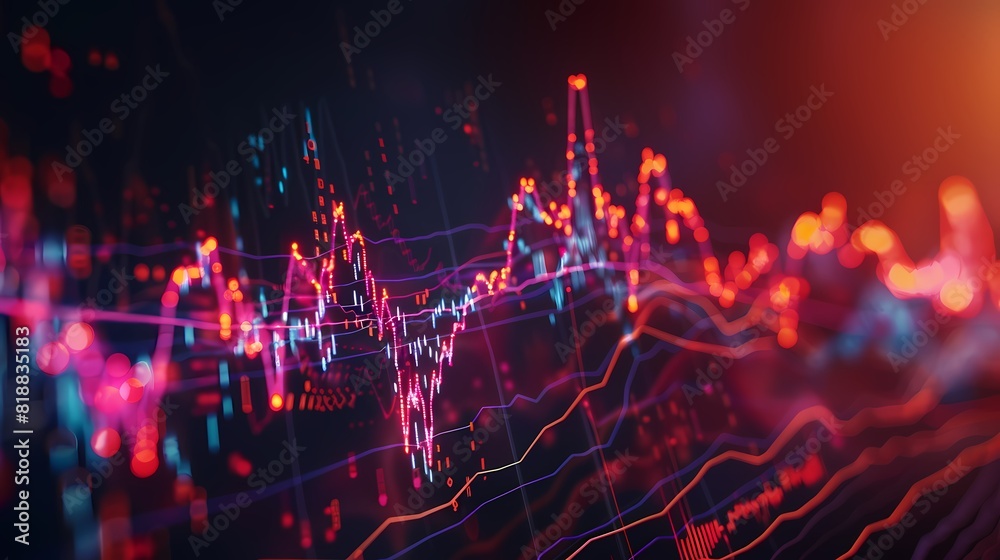 Visualization of stock movements resembling a heartbeat monitor, symbolizing the dynamic pulse of the market, captured with HD precision.