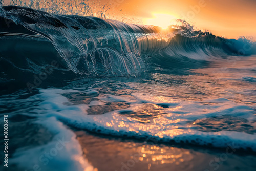 beach sunset with ocean
