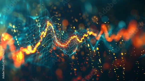 Visualization of stock movements resembling a heartbeat monitor, symbolizing the dynamic pulse of the market, captured in high-definition clarity.