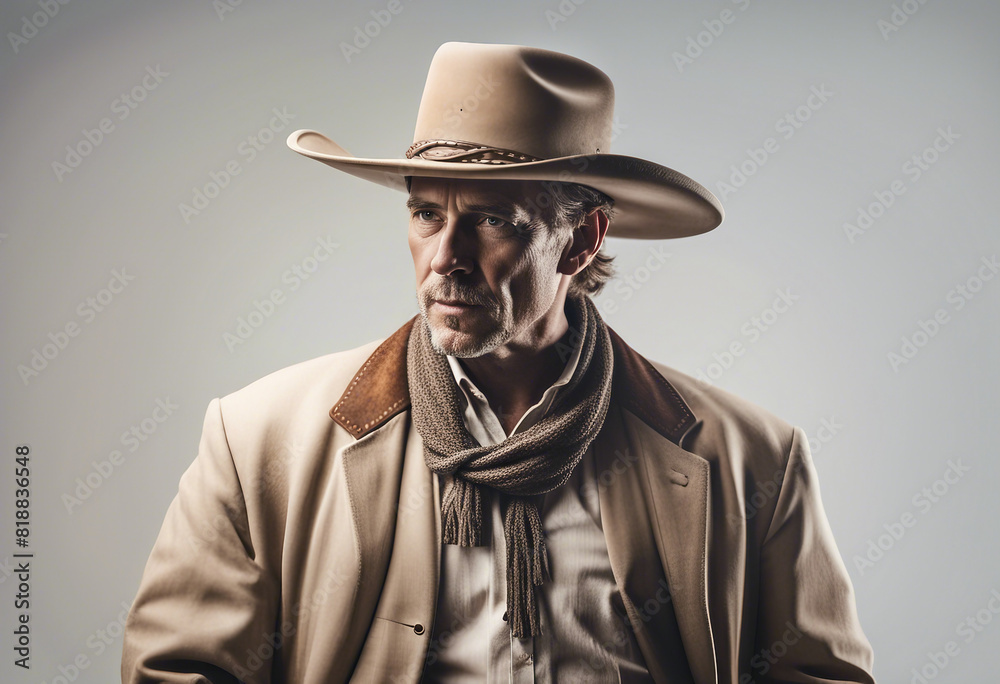 American cowboy in traditional clothes, isolated white background
American cowboy in traditional clothes, isolated white background