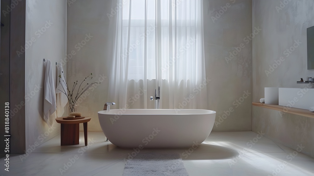 Minimalist Bathroom Oasis:Showcasing Elegant Simplicity and Neutral Sophistication