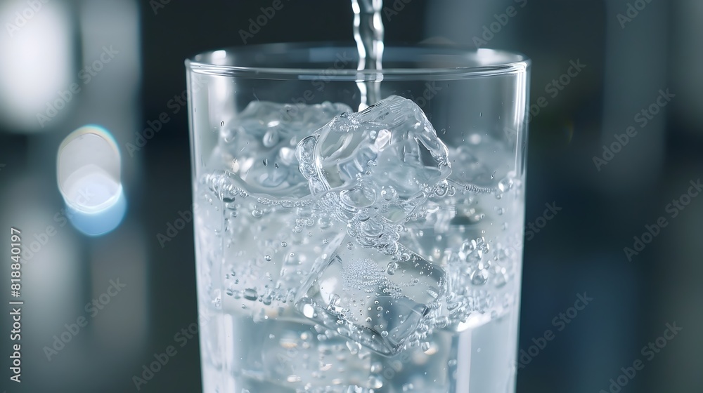 Refreshing Glass of Ice-Cold Water Inviting Refreshing Glass of Ice-Cold Water Inviting