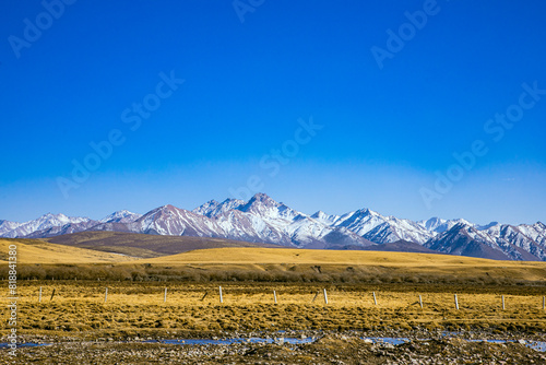 Shandan Military Horse Farm, Zhangye City, Gansu Province-Snowy Mountains and Pastures of Qilian Mountains photo