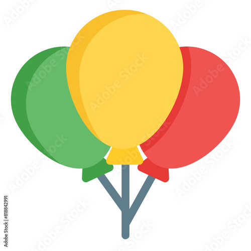 Ballons Icon in Flat Style