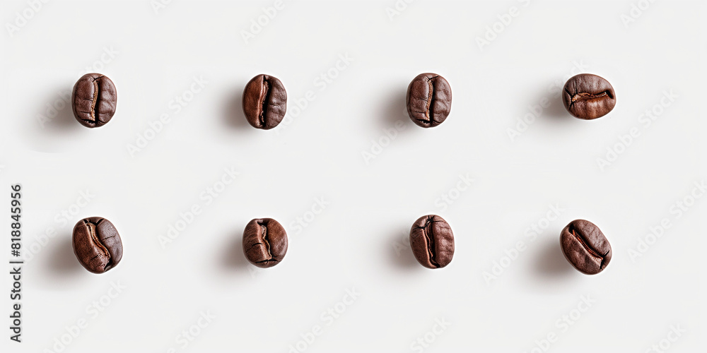 Fototapeta premium Chicchi di caffè su sfondo bianco.