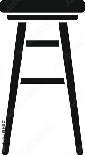 Vector graphic of a simple high chair or bar stool silhouette on a white background