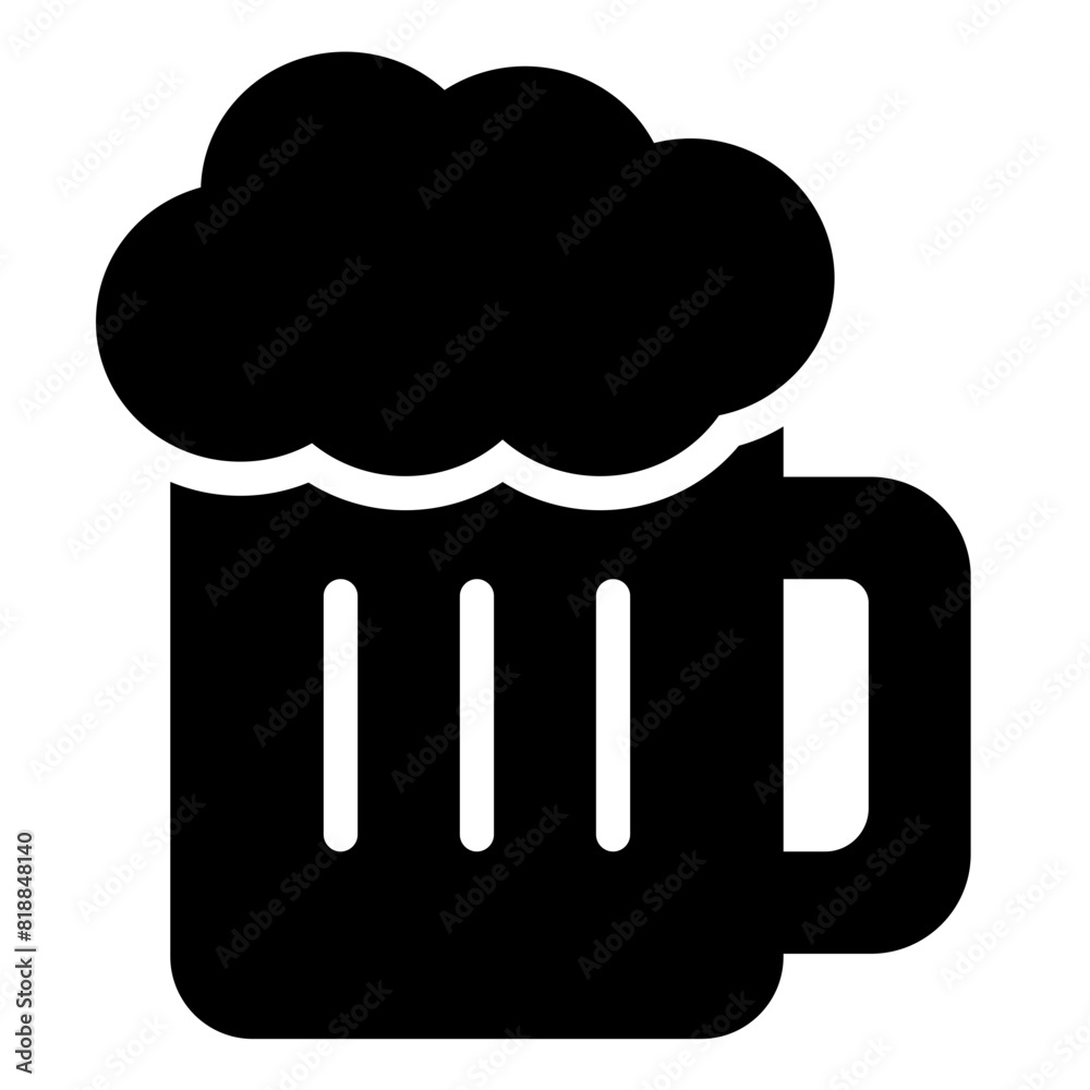 Beer Icon in Solid Style Beer Icon in Solid Style