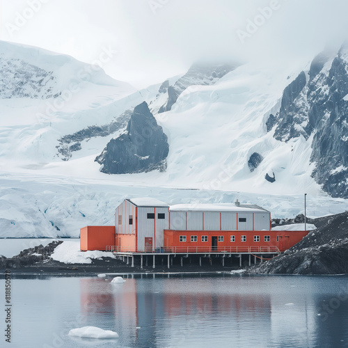 ultra realistic photo of Antarctic research station © Damian