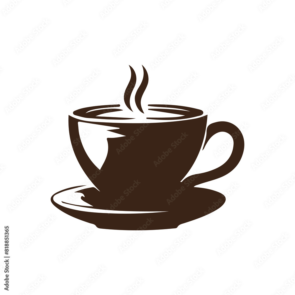 Obraz premium Coffee cup mug silhouette illustration vector file