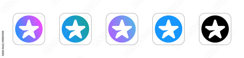 Telegram messenger premium account icon. Guaranteed and approved profile sign. Flying star icon. Logo of the page with the highest rating. Profile with subscription. Trusted person on the Internet. Ve