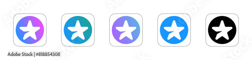 Telegram messenger premium account icon. Guaranteed and approved profile sign. Flying star icon. Logo of the page with the highest rating. Profile with subscription. Trusted person on the Internet. Ve