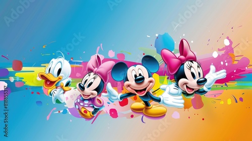 Mickey Mouse and his friends Donald Duck, Minnie Mouse and Daisy Duck AIG51A. © Summit Art Creations