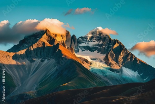 Clouds over Majestic Mountain Landscape During Golden Hour