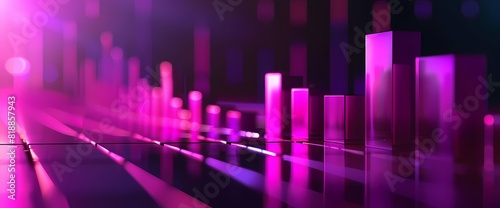 A sleek and modern side view of a simple bar graph in vivid purple color  providing a clear visualization of data points  captured with HD clarity.