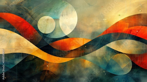 An abstract background symbolizing strategic planning and decision-making, with interconnected pathways and symbols representing business processes, blending with a surrealistic art style.