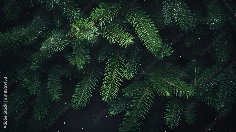 Green pine tree branches. Generative AI. Green pine tree branches. Generative AI.