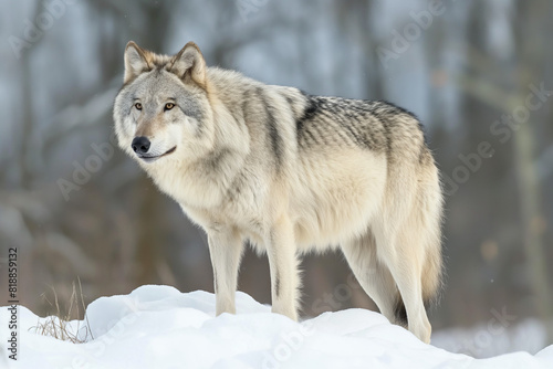 timber wolf in forest