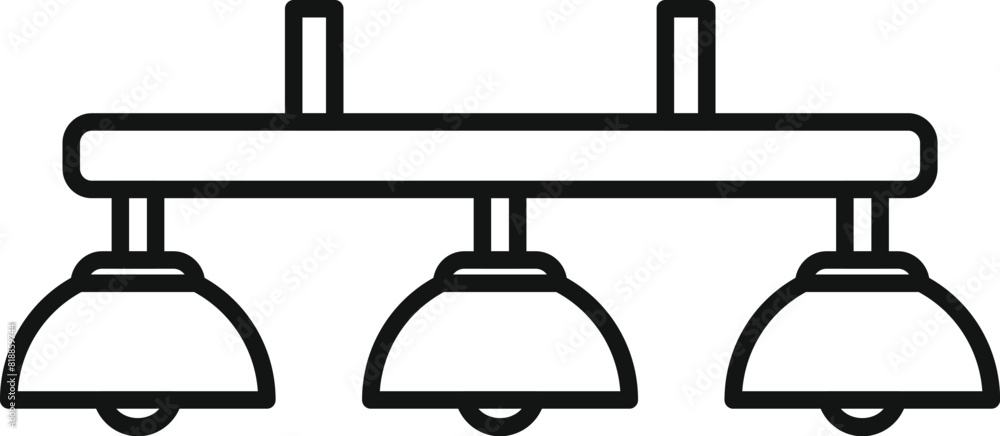 Simple line art vector of three pendant lights, ideal for interior design themes Simple line art vector of three pendant lights, ideal for interior design themes