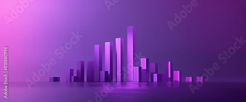 A sleek and modern side view of a simple bar graph in vivid purple color  providing a clear visualization of data points  captured with HD clarity.