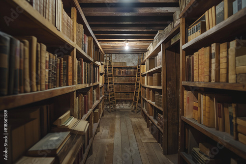 inside the vaults of historical libraries without people