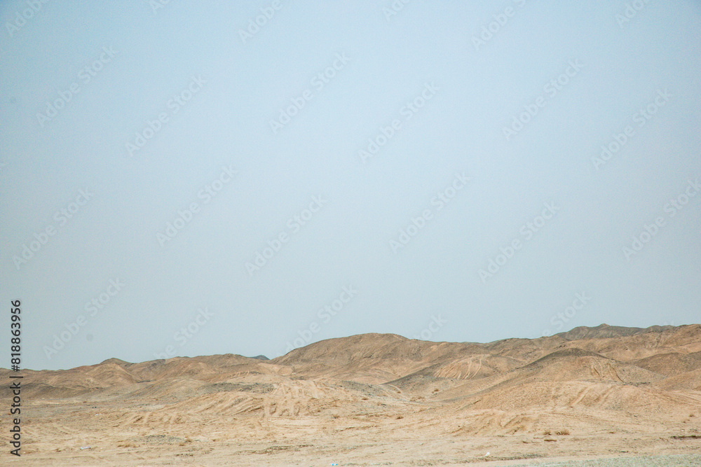 Jiuquan City, Gansu Province - Roads and power generation facilities in the Gobi Desert Jiuquan City, Gansu Province - Roads and power generation facilities in the Gobi Desert