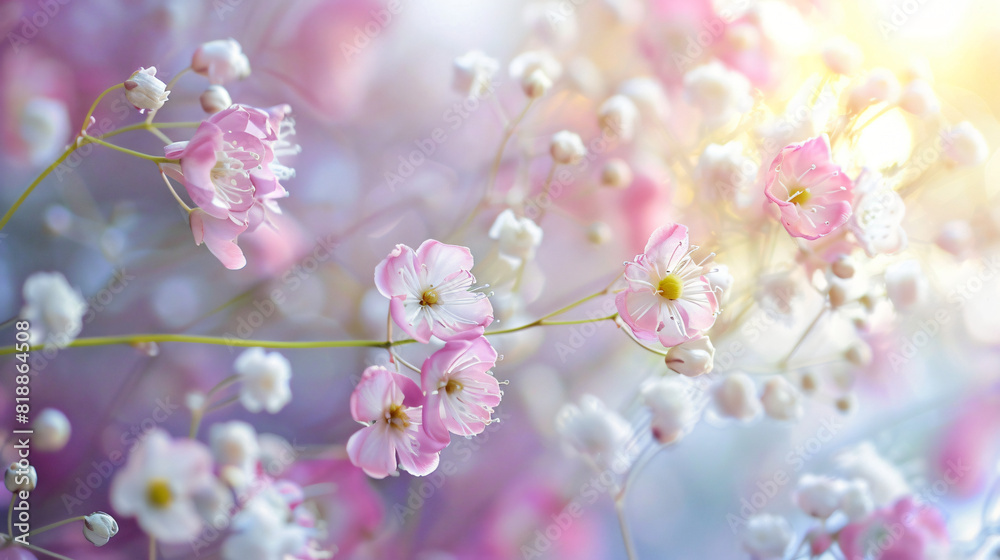 Beautiful gypsophila flowers as background closeup