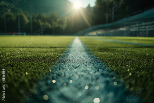 modern soccer pitch without people ultra-realistic photograph © Damian