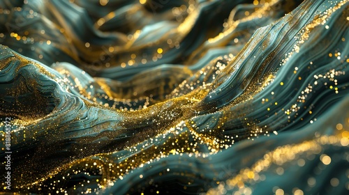 Gilded Gorge: Deep gorges adorned with golden flecks, synchronized with calming rhythms.