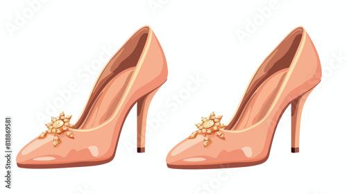 Womens cone-heeled shoes with cone heel. Fashion tren